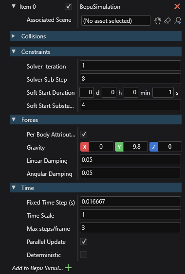 Bepu configuration