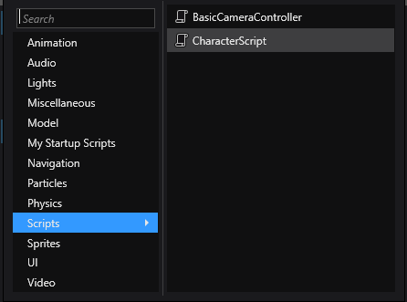 Add script component