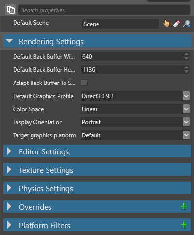 Game settings