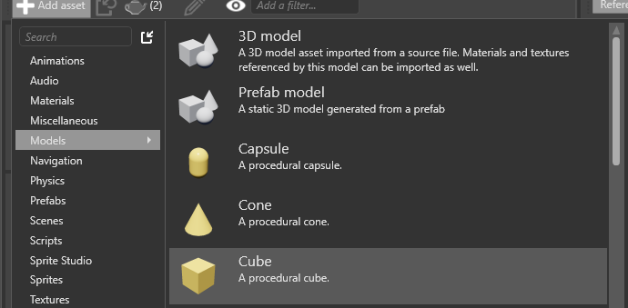 Add a model asset