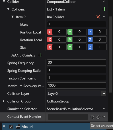 Set contact handler