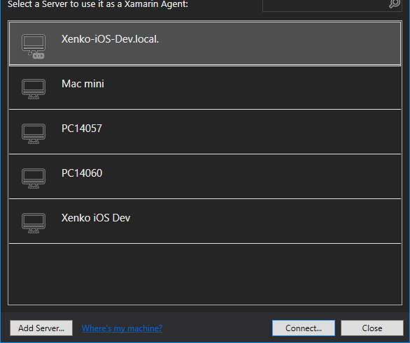 Xamarin agent